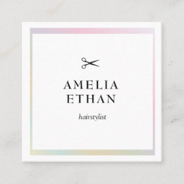 Cartão De Visita Quadrado Simple elegant business light beauty salon
