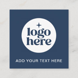 Cartão De Visita Quadrado Simple QR Code Blue Business Logo