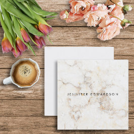 Cartão De Visita Quadrado Simples e elegante profissional de ouro branco