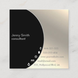 Cartão De Visita Quadrado Simples e simples medida geométrica do ouro profis