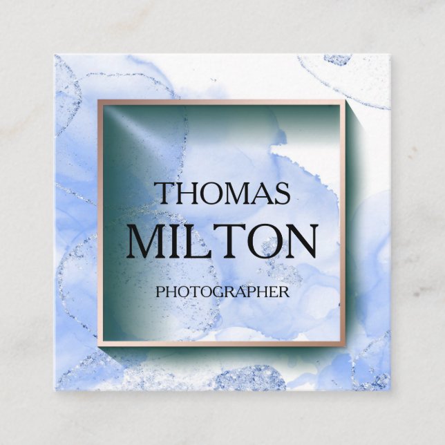 Cartão De Visita Quadrado Simples Elegante Mínimo de Código QR Moderno Quadr (Frente)