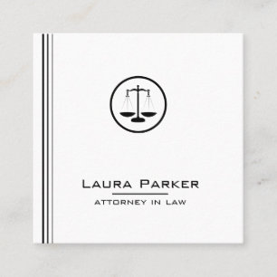 Cartão De Visita Quadrado Simples Escala Clássica de Profissão de Advogado