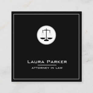 Cartão De Visita Quadrado Simples Escala Clássica de Profissão de Advogado