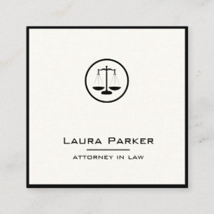 Cartão De Visita Quadrado Simples Escala Clássica de Profissão de Advogado