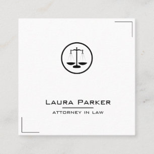 Cartão De Visita Quadrado Simples Escala Clássica de Profissão de Advogado