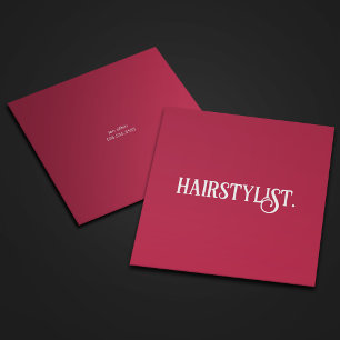 Cartão De Visita Quadrado Simples minimalista profissional moderno Hairstyli