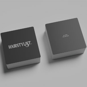 Cartão De Visita Quadrado Simples minimalista profissional moderno Hairstyli