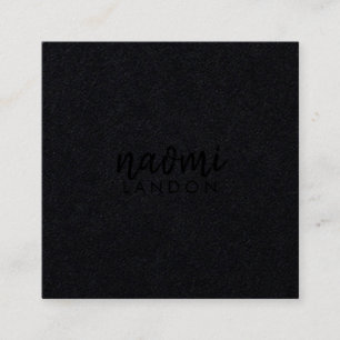 Cartão De Visita Quadrado Simples minimalista simples de kraft preto simples