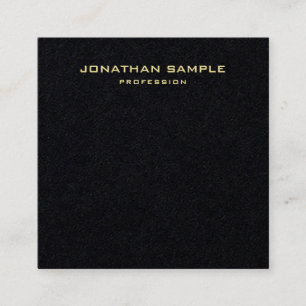 Cartão De Visita Quadrado Simples moderno conhecido Dourado do design