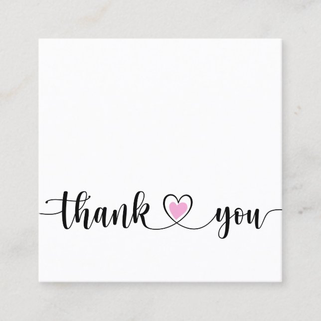 Cartão De Visita Quadrado simples obrigado de script moderno para você (Frente)