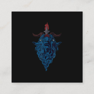 Cartão De Visita Quadrado Sinal De Cabra De Bapão De Mendes Satã Gótico Escu