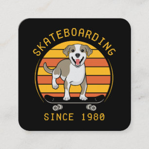 Cartão De Visita Quadrado Skateboarding Desde 1980