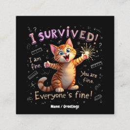 Cartão De Visita Quadrado Sobrevivi, Estou Bem, Você Está Bem