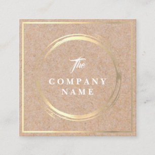 Cartão de visita quadrado social IMPRESSO Kraft do