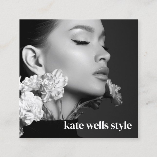 Cartão De Visita Quadrado Social Media Networking Icons Photo (Frente)