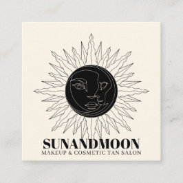 Cartão De Visita Quadrado Sol neutro, espiritual, cicatrizante de energia so