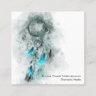 Cartão De Visita Quadrado *~** Sonho Apanhador Tribal Shamen Shamanic