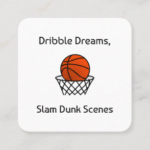 Cartão De Visita Quadrado Sonhos de Drible, Cenas de Enterro de Basquetebol