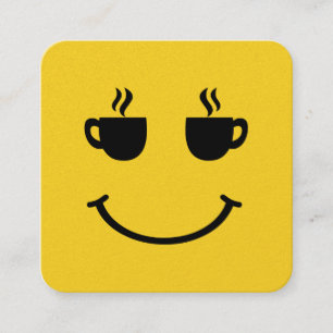 Cartão De Visita Quadrado Sorriso da Taça do Café