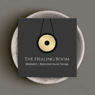 Cartão De Visita Quadrado Sound Bath Therapy Gong