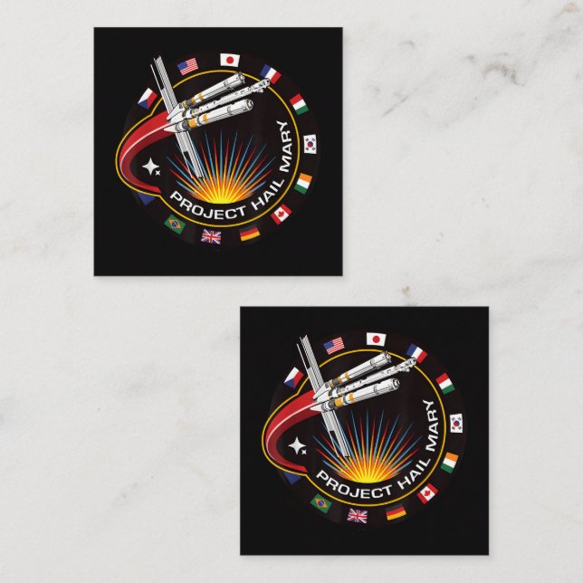 Cartão De Visita Quadrado Space Mission Patch (Frente/Verso)