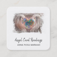 *~* Sparkle Opal Heart QR Angel Wings AP78 Dourado