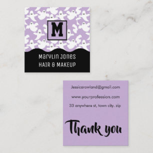 CARTÃO DE VISITA QUADRADO SPOOKY GHOST HALLOWEEN