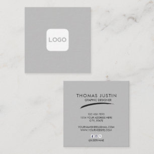 Cartão De Visita Quadrado Square profissional Prata adicione seu logotipo pe