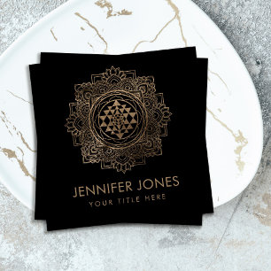 Cartão De Visita Quadrado Sri Lanka / Sri Chakra no ouro lotus