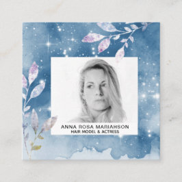 Cartão De Visita Quadrado *~* Stars Chic Popular Hair Model PHOTO (FOTO do m