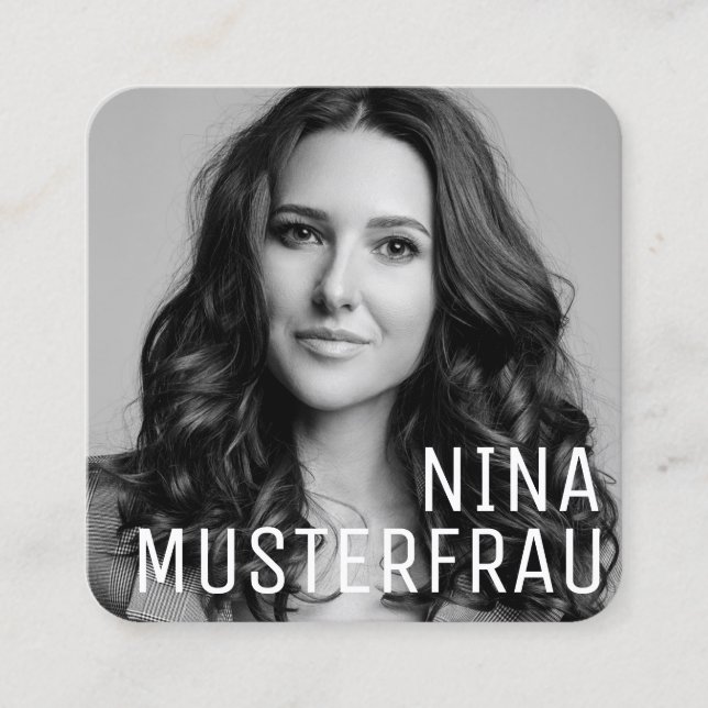 Cartão De Visita Quadrado Stylische Foto Visitenkarten Vorlage -  (Frente)