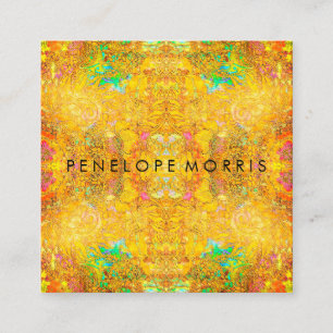 Cartão De Visita Quadrado Stylist de beleza abstrato Orange