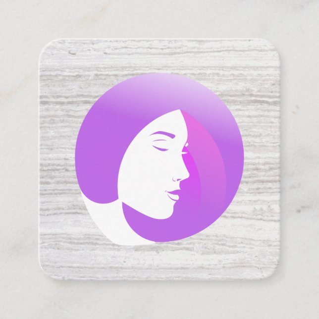 Cartão De Visita Quadrado Stylist de Chic Salon (Frente)