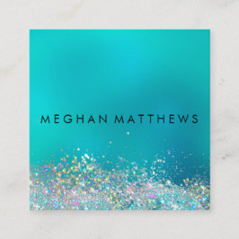 Cartão De Visita Quadrado Stylist para a beleza de faísca azul-lacre