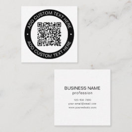Cartão De Visita Quadrado Substitua pelo seu próprio código QR ou imagem car