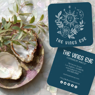 Cartão De Visita Quadrado Sun Moon e Rosas Mágica Boho Mídia Social PERSONAL