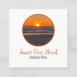 Cartão De Visita Quadrado Sunset Coastal Beach Resort