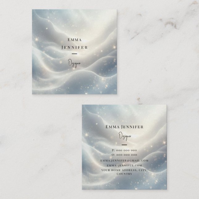 Cartão De Visita Quadrado Sutil brilho suave (Frente/Verso)