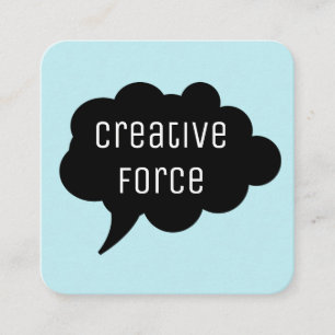 Cartão De Visita Quadrado Talk Bubble / Preto