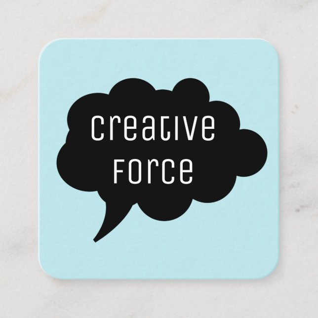 Cartão De Visita Quadrado Talk Bubble / Preto (Frente)