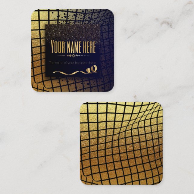 Cartão De Visita Quadrado TARJETA DE VISITA business dorada (Frente/Verso)