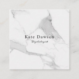 Cartão De Visita Quadrado Tarjeta de visita Grey White Marble Business Card