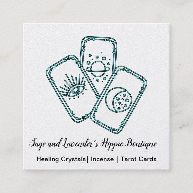 Cartão De Visita Quadrado Tarot Cards (Frente)