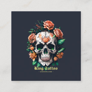 Cartão De Visita Quadrado Tatuador Minimalista