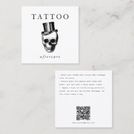 Cartão De Visita Quadrado Tatuagem Crônica Moderna Instruções de Cuidados de