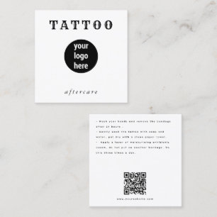 Cartão De Visita Quadrado Tatuagem de logotipo personalizada Instruções de p
