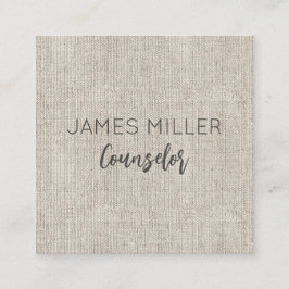 Cartão De Visita Quadrado Tecido Linen Natural NAME Eterno