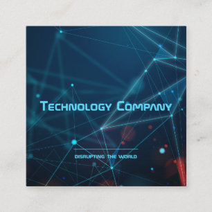 Cartão De Visita Quadrado Tecnologia Digital Arranque Moderno Elegante Criat