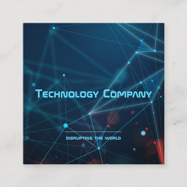 Cartão De Visita Quadrado Tecnologia Digital Arranque Moderno Elegante Criat (Frente)