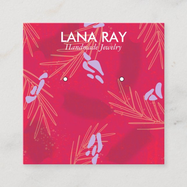 Cartão De Visita Quadrado Tela Botânica Moderna (Frente)